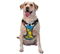 Harnais réglable réfléchissant Oxford pour chien avec drapeau de Saint Pierre Miquelon pour chien de taille moyenne et grande