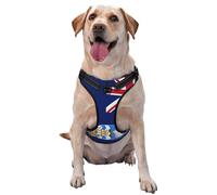 Harnais réglable réfléchissant Oxford pour chien avec drapeau des îles Malouines - Contrôle facile
