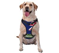 Harnais réglable réfléchissant Oxford pour chien avec drapeau des îles Vierges britanniques - Contrôle facile - Taille M et L