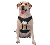 Harnais réglable réfléchissant Oxford pour chien avec trois fantômes souriants tenant des fleurs - Harnais pour chien de taille moyenne et grande