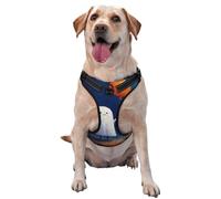 Harnais réglable réfléchissant Oxford pour chien avec un ballon orange - Contrôle facile - Taille moyenne et grande