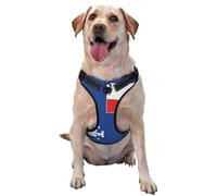 Harnais réglable réfléchissant Oxford pour chien - Motif drapeau des terres australes de l'Antarctique français - Contrôle facile - Taille moyenne et grande