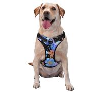 Harnais réglable réfléchissant Oxford pour chien Motif fleurs disco Style aquarelle