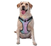 Harnais réglable réfléchissant Oxford pour chien Motif floral délicat Vert à rose