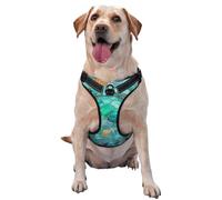 Harnais réglable réfléchissant Oxford pour chien Motif tortue Bleu/vert