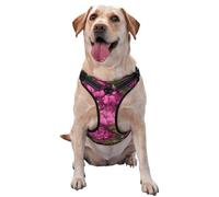 Harnais réglable réfléchissant pour chien Motif pivoines roses Taille M et L
