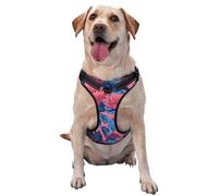 Harnais réglable réfléchissant pour chien Motif toile Rose et bleu Taille M et L