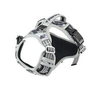 Harnais réglable sans Traction pour Chien avec poignée pour Chiens de Taille Moyenne et Grande - Harnais réfléchissant en Tissu Oxford (4_Gris S)