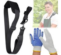 Harnais rembourré pour débroussailleuse - Portez des gants de protection antidérapants bleus, harnais réglable pour débroussailleuse à essence, ceinture de débroussailleuse pour débroussailleuse de