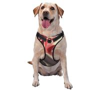 Harnais rouge et blanc pour chiens de petite, moyenne et grande taille - Sangles réfléchissantes, ajustement réglable avec boucles à dégagement rapide