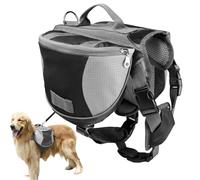 Harnais Sac À Dos pour Chien | avec Poches Latérales Fournitures Ajustables - Grand Sac À Dos pour Chien - pour Camping Voyage Quotidien Voiture Avion Aéroport Sortie Shopping Taxi Urbain