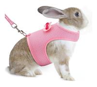 Harnais souple réglable avec laisse élastique pour lapins, harnais respirant pour l'extérieur, camping, randonnée, entraînement (rose, taille M)