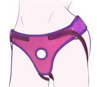 Harnais Strap-On Adjustables pour Ceinture et Cuisses, Fermeture Velcro, Matériau Souple et Élastique, Adapté à Tous les Dildos, Pour Jeux de Couple, Violet