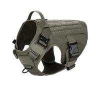 Harnais Tactique Militaire en Nylon pour Chien, pour Animaux De Compagnie, Camping, Entraînement, Chasse, Marche, Randonnée, Grand Chien, Berger Allemand, Labrador, Réglable,Green,XL