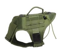 Harnais Tactique Militaire en Nylon pour Chien, pour Camping, Entraînement, Chasse, Gilet De Travail, Réglable, Extérieur, Étanche, avec Poignée De Contrôle,Green,L