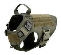 Harnais Tactique Militaire pour Grand Chien, Berger Allemand, Labrador, Marin, Harnais D'entraînement pour Chien, Gilet pour Animaux De Compagnie, Harnais Tactique Militaire Réglable en Nylon,GRE