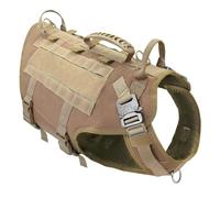 Harnais Tactique Militaire Réglable en Nylon pour Chien pour Chien en Plein Air, Camping, Chasse, Entraînement, Randonnée, Harnais Militaire sans Traction pour Chiens De Taille Moyenne À Grande,K