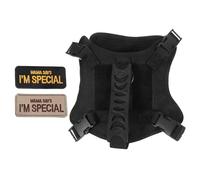 Harnais Tactique pour Chat Anti-Fugue, Gilet Ajustable Noir en Polyester | Fermeture Facile, Point D’attache de Sécurité, pour Petits Animaux, Entraînement et Urgences