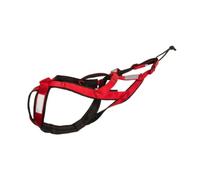 Harnais Traction pour Chien Traîneau avec Ligne Intégrée et Structure Poitrine Dos en Nylon Résistant pour Ski Joëring Sports Neigeux et Entraînement, XL, Rouge, Rouge