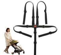 Harnais universel à 5 points, sangle de chaise haute pour bébé, ceinture de sécurité réglable pour landau, poussette, chaise haute, siège de voiture (noir, 2 pièces)