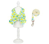 Harnais Veste Harnais Et Laisse for Chien avec Nœud Papillon Confortable pour Chiots Et Chats(Green,38-40cm)