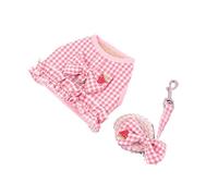 Harnais Veste Harnais Et Laisse for Chien en Maille Respirante pour Chiots Et Chats(Pink,35-36cm)