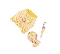 Harnais Veste Harnais Et Laisse for Chien en Maille Respirante pour Chiots Et Chats(Yellow,43-44cm)