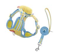 Harnais Veste Harnais Et Laisse for Chien, Gilet Ajustable pour Chiots Et Chats(Blue,34-42cm)