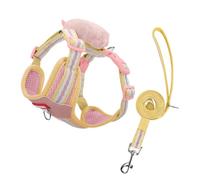 Harnais Veste Harnais Et Laisse for Chien, Gilet Ajustable pour Chiots Et Chats(Pink,28-36cm)