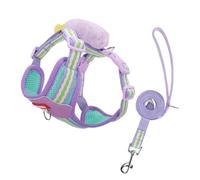 Harnais Veste Harnais Et Laisse for Chien, Gilet Ajustable pour Chiots Et Chats(Purple,40-52cm)