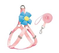 Harnais Veste Harnais Et Laisse for Chien, Poignée Souple Et Réglable Confortable pour Chiots Et Chats(Pink,44-62cm)