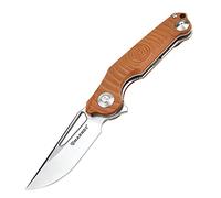Harnds Time Klapptaschenmesser 14C28N Klinge G10 Griff Keramikkugellager Camping Jagd Überleben Taktisches Outdoor EDC Werkzeug (Braun)