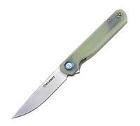 Harnds Wind couteau pliant de poche flipper Sandvik 14C28N lame G10 manche (Cyan transparent)