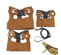 Harness Traction Rope, Adjustable Retractable Traction,4.72x4.72x0.79 inches Portable Reptile, Amphibian Harnesses for Crested Geckos, Reptile Leash Breathable