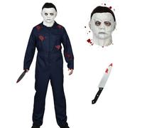 HarnyLoom Michael Myers Costume Adulte, Horreur Tueur Déguisement Halloween Hommes Combinaison avec Masque Michael Myers Cosplay Halloween (XL)