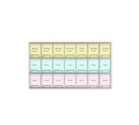 Haro for you Pilulier pour 1 semaine, matin, midi soir, plat, coloré, organisation facile de la prise hebdomadaire, pilulier pratique avec compartiments séparés