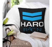 Haro Racn Taie d'oreiller carrée avec fermeture éclair pour la maison et la chambre à coucher Bleu/blanc