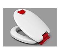 Haro WC siège 524648 Charnière en acier inoxydable, SolidFix, non réglable, poignées grises