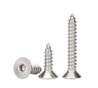 Haroar 20-100 Pièces M2M2.5M3M3.5 304 Acier Inoxydable Hexagone Douille Hexagonale Tête Fraisée Vis Autotaraudeuse À Bois Plates(25mm,M3-30pcs)