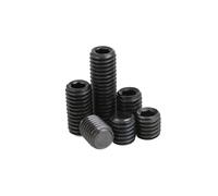Haroar 20 pièces/50 pièces M5x4mm ~ 25mm Grade 12.9 vis à Six pans Creux en Acier allié avec vis sans tête à Pointe Plate oxyde Noir(50Pcs M5x4)