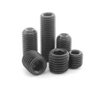 Haroar 30 pièces M1.6x2mm ~ 8mm Grade 12.9 Acier allié vis à Six pans Creux avec vis sans tête à Pointe de Coupe vis sans tête oxyde Noir(30Pcs M1.6x2)