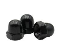 Haroar Écrous À Gland Métriques en Acier Au Carbone Noir, Couronne Hexagonale, Capuchon Bombé, M3 M4 M5 M6 M8 M10 M12, 5 20 Pièces(M12 x 5pcs)