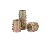 Haroar Filetage en Alliage De Zinc for Écrou D'insertion Bois, Tête D'entraînement Hexagonale À Bride, Écrous Intégrés for Meubles M4 M5 M6 M8, 10 50 Pièces