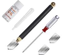 HaroKing Outil de coupe de verre avec huile coupe verre, tête de coupe 2 à 20 mm, outil coupe-verre à pointe en carbure pour miroir en verre épais et mosaïque