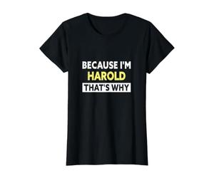 Harold C'est Pourquoi C'est Un drôle de prénom Harold T-Shirt Graphique avec Valeur, Femme, Noir, L