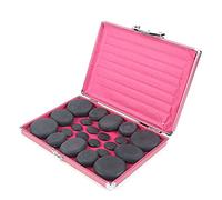 HaroldDol Lot de 20 pierres chaudes de basalte avec boîte de chauffage, set d'initiation au massage, traitement par la chaleur, pour le spa, la massothérapie et la relaxation