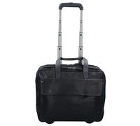 Harold's Sac à roulettes business en cuir 40 cm avec compartiment pour ordinateur portable noir
