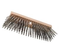 Haromac 2709300 Brosse métallique pour balai En bois avec 6 rangées de fil métallique Longueur de brosse 300 mm Trou pour le manche Ø 23-24 mm Manche non inclus