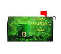 Harooni Couverture magnétique pour boîte aux lettres de la Saint-Patrick - Taille standard - 63,5 x 53,3 cm - Vert - Trèfle porte-bonheur - Pour jardin, cour, maison, décoration de la Saint-Patrick