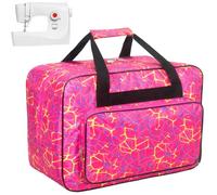 Haroranax Étui de transport pour machine à coudre, sac fourre-tout universel avec poches et poignées, convient à la plupart des Singers standard, Janome (rouge)